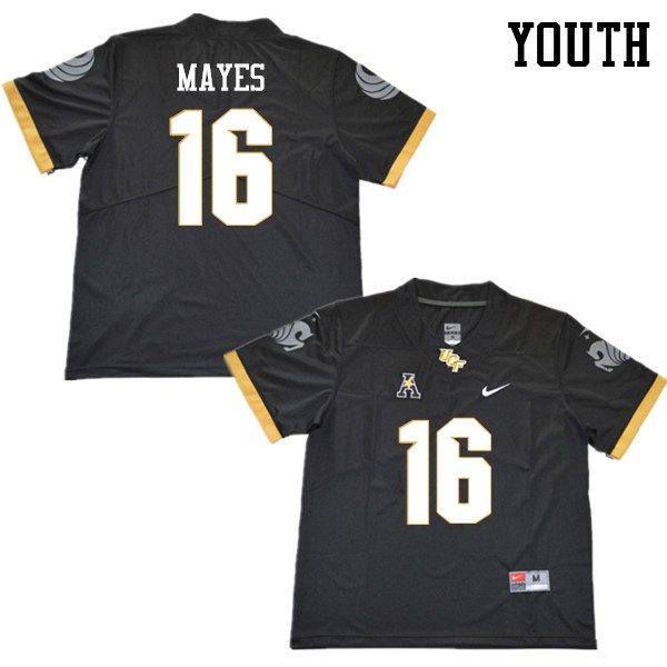 Youth #16 Demetreius Mayes UCF Knights College Football Jerseys Sale-Black